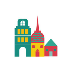 buildings fairytale object isolated icon