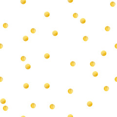seamless hand drawn watercolor modern abstract pattern with vibrant colors on white isolated background yellow brown loose shape circle round polka dots geometric banana texture