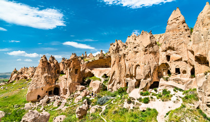 Fototapeta premium Remains of Zelve Monastery in Cappadocia, Turkey