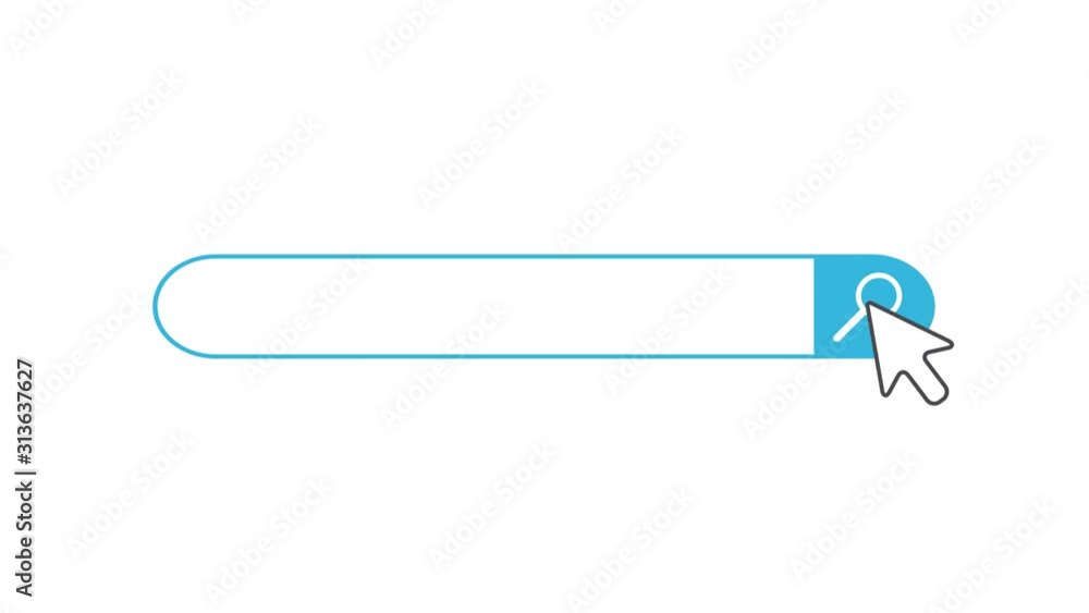 Poster Flat search bar animation video. Internet searching engine line, entry field animated on white background. Bar for sites and searching information.