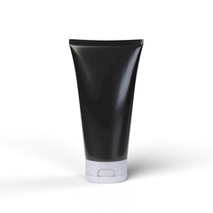3d black glossy plastic tube with cap