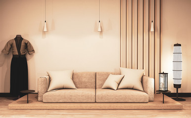 Chinese style Room interior. 3D rendering