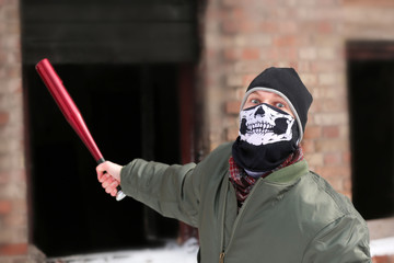 gangster, criminal, aggressive, terrorist, club, bat, Weapon, hooligan, terrorism, ghetto, fear....