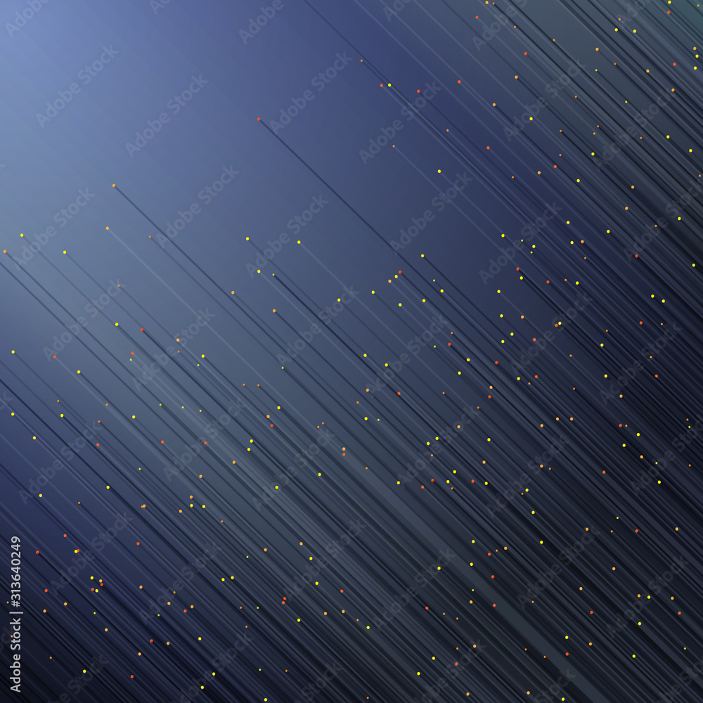 Fototapete abstract background with diagonal lines. colored dots. big data style