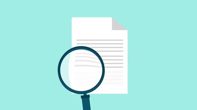 Recruitment motion concept. Employer of choice, magnifier looking through candidates resume in search, employees group management business recruitment concept
