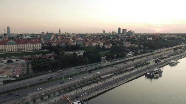 warsaw, s8, glass, drone, route, noc, droga, ruch drogowy, autostrada, budowa, miejski, ulica, iskra, auta, brydż, kolej, krajobraz miasta, przewozy, chiny, przew&oacute;z, architektura, bisnes, odsłon, rozj