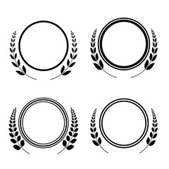 Laurel Wreath frames symbol collection. Vector design elements.