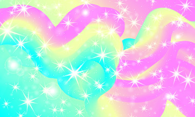 Fototapeta na wymiar Unicorn. Fairy background. Mermaid rainbow. Vector