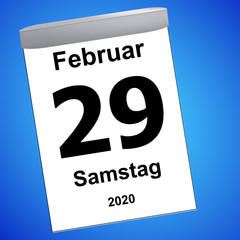 Kalender 29. Februar 2020 Schalttag