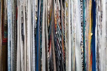 Hanging sample multi-color and various texture fabric for furniture upholstery / interior design / sample material