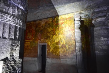 Ancient Bodhisattva Padmapani Fresco Inside Ajanta Caves