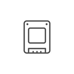 Solid state drive line outline icon