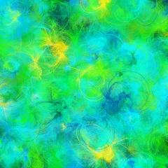Papier Peint photo Mélange de couleurs Colorful summer background Artistic drawing texture. Random paint brushstrokes in shades of green and blue. Multi color pattern. Contemporary art