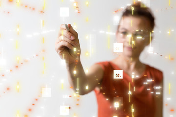 pressing document icon over computer binary code