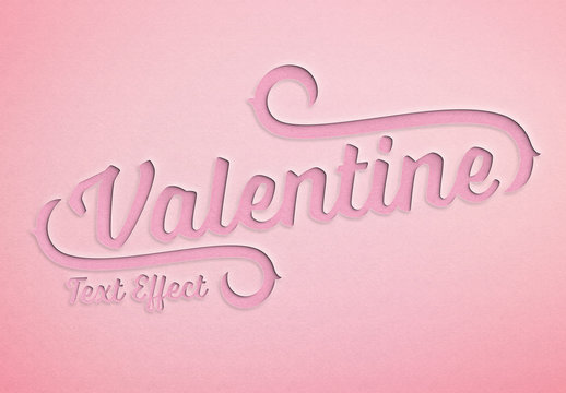 Valentine’S Day Paper Cut Text Effect Mockup