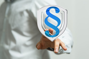 paragraph law sign digital in hand