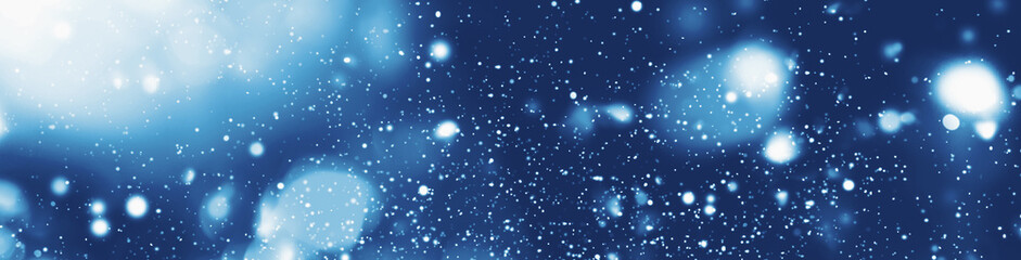 Fototapeta premium Efekt padającego śniegu z nocnego nieba Abstrakcyjny kolor niebieski