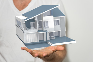  house in among houses for real estate  concept.