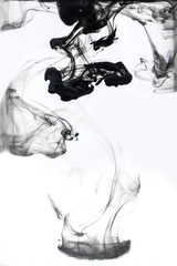 Obraz na płótnie Canvas Black Smoke or black ink texture spread with white background