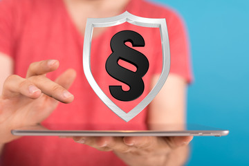 paragraph law sign digital in hand