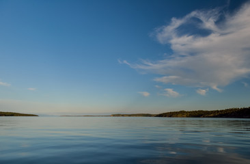 sunset over the White sea 
