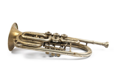 Obraz na płótnie Canvas Old golden trumpet