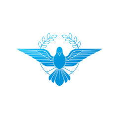 Dove Of Peace. Illustration of flying Dove holding an olive branch symbolizing peace on earth.