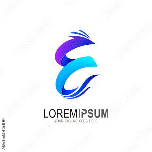 Dragon Logo Template Dragon And Letter E Logo Design Template 3d Icon Wall Mural Nur Dragon Logo Template Dragon And Letter E Logo Design Template 3d Icon Wall Mural Nur