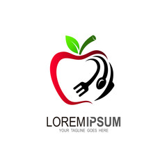Apple icon vector design, business logo, restaurant and flat style