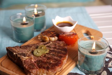 fresh roasted piece of juicy meat with spices