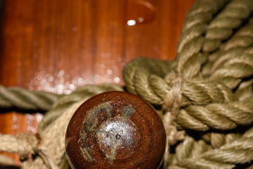 Wood with jute rope