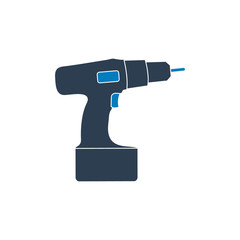 Drilling Machine Icon. Flat style vector EPS.