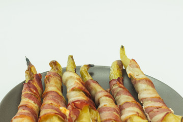 stuffed peppers with feta cheese and bacon. ketogenic diet.