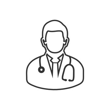 Doctor line icon. Flat style vector EPS.