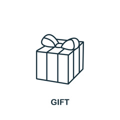 Gift icon from party collection. Simple line element Gift symbol for templates, web design and infographics