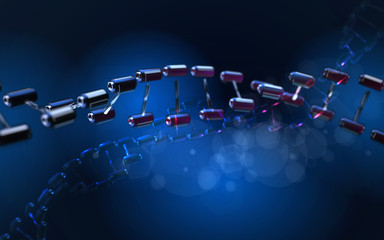 Abstract dark background with DNA mesh and glowing shining bokeh of a variety of lenses.
