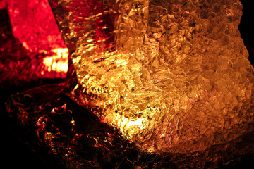 The texture of the ice with backlight