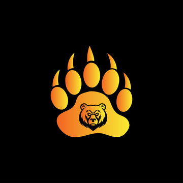 creative pet in paw logo vector design