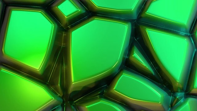 green abstract background irregular grey honeycomb shape morphing, seamless animation loop 