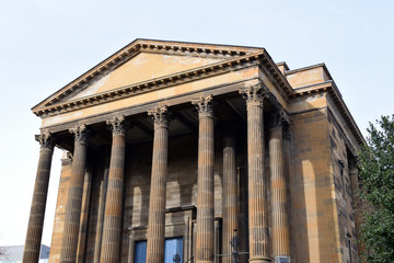 Naklejka premium Church with Classical Columns & Pediment 