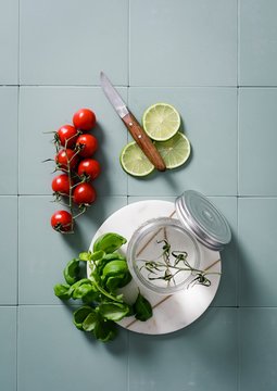 Overhead view of vegetables