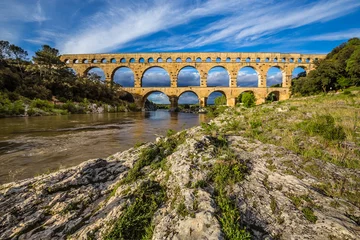 Papier Peint photo Pont du Gard Roman Aqueduct Pont du Gard - Nimes, France