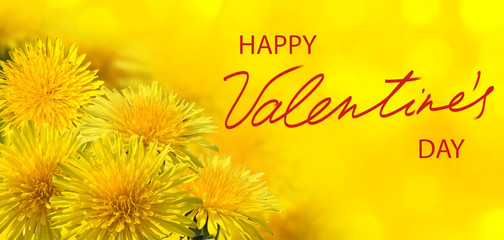 happy valentines day with beautiful festive flowers on colorful background