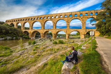 Photo sur Plexiglas Pont du Gard Roman Aqueduct Pont du Gard - Nimes, France