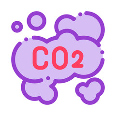 Co2 Smoulder Smoke Steam Air Vector Thin Line Icon. Carbonic Oxide Dirty Air Environmental Pollution Defilement Linear Pictogram. Atmospheric Impurity, Soil And Water Contour Illustration