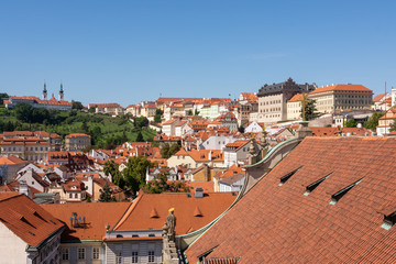 Aerial view over the city of Prague