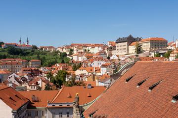 Fototapeta na wymiar Aerial view over the city of Prague