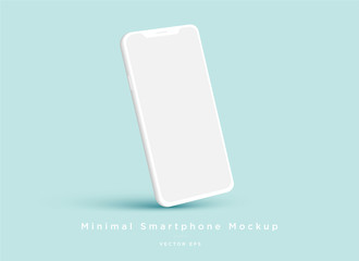 Minimalist modern clay mockup smartphones for presentation, application display, information graphics etc. Vector EPS.