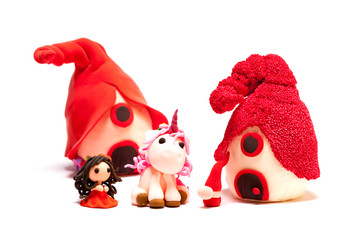 Fairy village in red