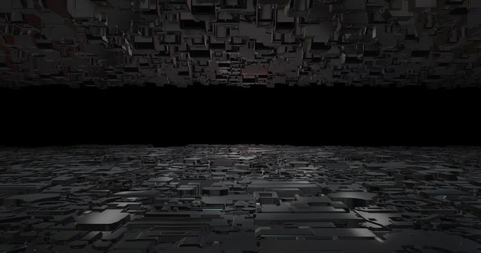 Spaceship Slowly Moving In Outer Space - Futuristic Abstract Technology Related 4K 3D Animation